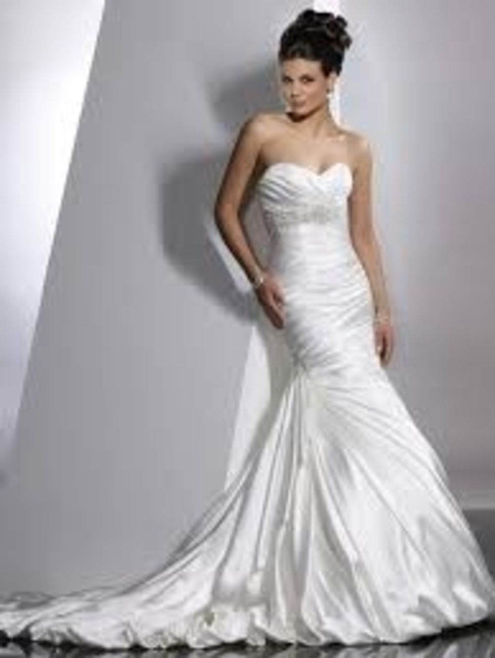 Maggie Sottero White Strapless Mermaid Wedding Dress